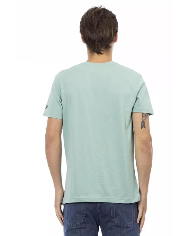 Front Print V-Neck Short Sleeve T-shirt L Men