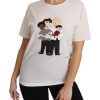 DOLCE & GABBANA Figure Family Silk T-Shirt 36 IT Women