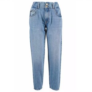 High-waisted Regular Fit Womens Jeans with Ruined Detail Women