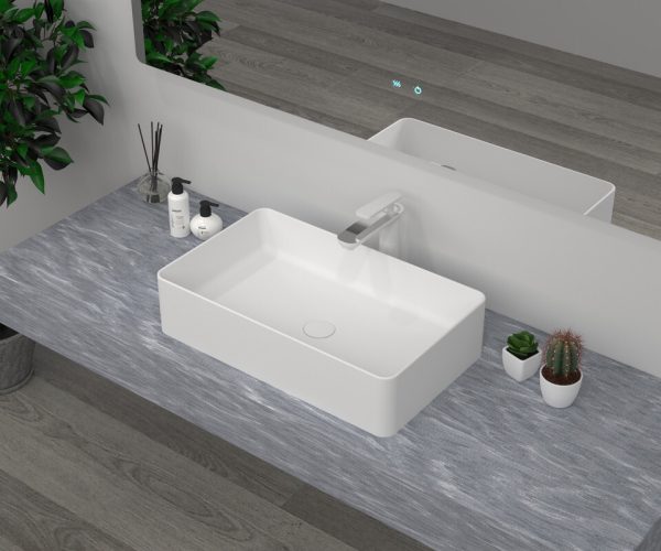 Rectangle Cast stone – Solid Surface Basin 500mm
