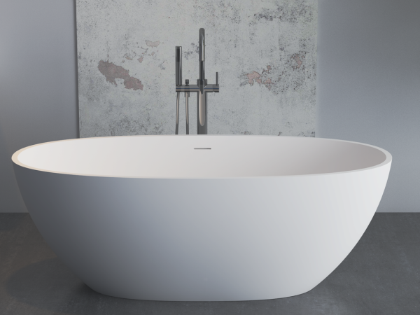 Medium Size Oval Shaped Cast stone – Solid Surface Bath 1600mm Length