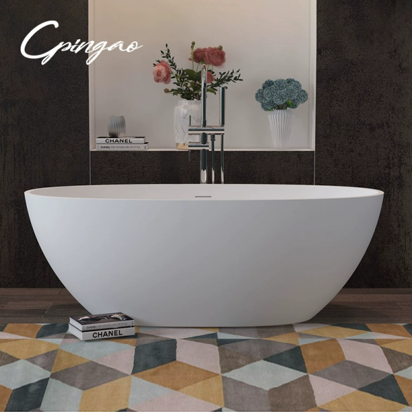 Medium Size Oval Shaped Cast stone – Solid Surface Bath 1700mm Length