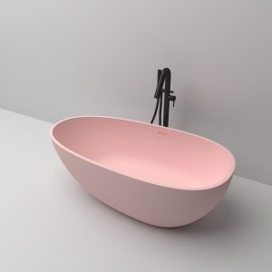 Medium Size Egg Shaped Cast stone - Solid Surface Bath 1700mm Length Pink