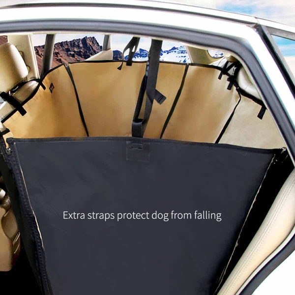 Detachable Pet Dog Car Seat Cover Backseat Protector Hammock Waterproof Non-slip Coffee