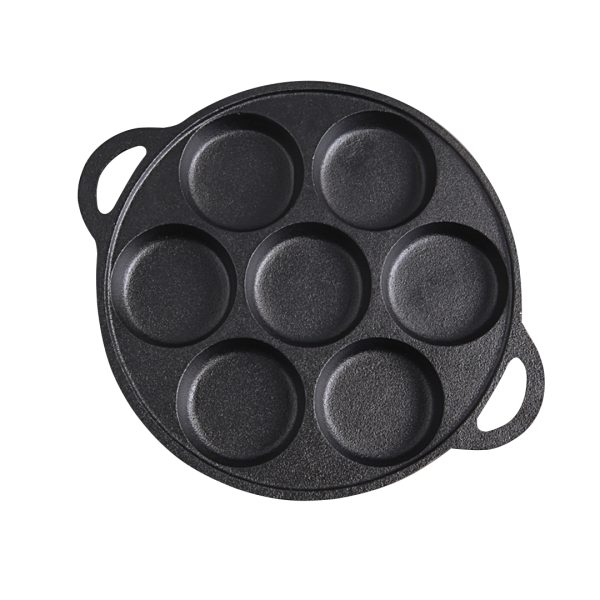31.5cm Cast Iron Takoyaki Fry Pan Octopus Balls Maker 7 Hole Cavities Grill Mold – 1