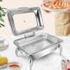Stainless Steel Rectangular Chafing Dish Tray Buffet Cater Food Warmer Chafer with Top Lid – 1