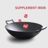 36CM Commercial Cast Iron Wok FryPan with Wooden Lid Fry Pan – 2