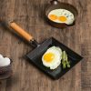 Cast Iron Tamagoyaki Japanese Omelette Egg Frying Skillet Fry Pan Wooden Handle – 1