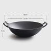 32cm Commercial Cast Iron Wok FryPan Fry Pan with Double Handle – 2