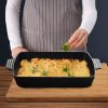 33cm Cast Iron Rectangle Bread Cake Baking Dish Lasagna Roasting Pan – 1