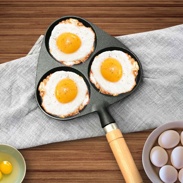 3 Mold Cast Iron Breakfast Fried Egg Pancake Omelette Fry Pan – 2