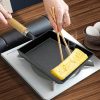 Cast Iron Tamagoyaki Japanese Omelette Egg Frying Skillet Fry Pan Wooden Handle – 1