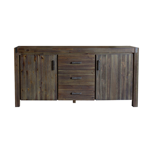 Buffet Sideboard in Chocolate Colour Constructed with Solid Acacia Wooden Frame Storage Cabinet with Drawers