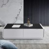 Coffee Table High Gloss Finish MDF Black & White Colour with 2 Drawers Storage