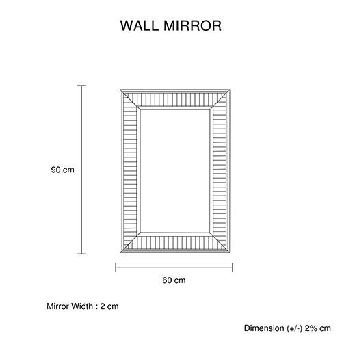 Wall Mirror MDF Silver Mirror Clear Image Rectangular Shape