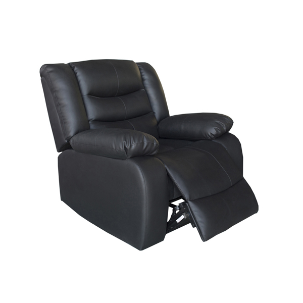 3+2+1 Seater Recliner Sofa In Faux Leather Lounge Couch in Black