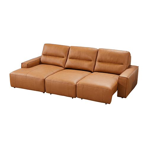 3 Seater Sectional Genuine Leather Sofa Bed King Size Chaise USB Charger