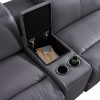 6 Seater Genuine Leather Sofa Three Power Recliner Zero Gravity Mechanism Manual Headrest USB Charger