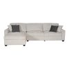 Corner Sofa Chaise Polyester Fabric Multilayer Two Pillows Attached Individual Pocket Spring