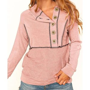 Azura Exchange Princess Line Out Seam Hoodie with Front Buttons
