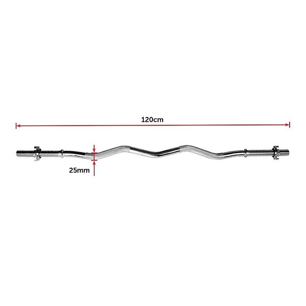 Curl Bar Barbell Heavy Duty EZ with Spinlock Collars