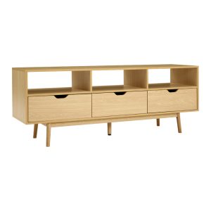 Newburgh Wooden Scandinavian Entertainment Unit - Natural