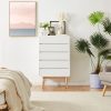 Merlin White Modern Retro Tallboy