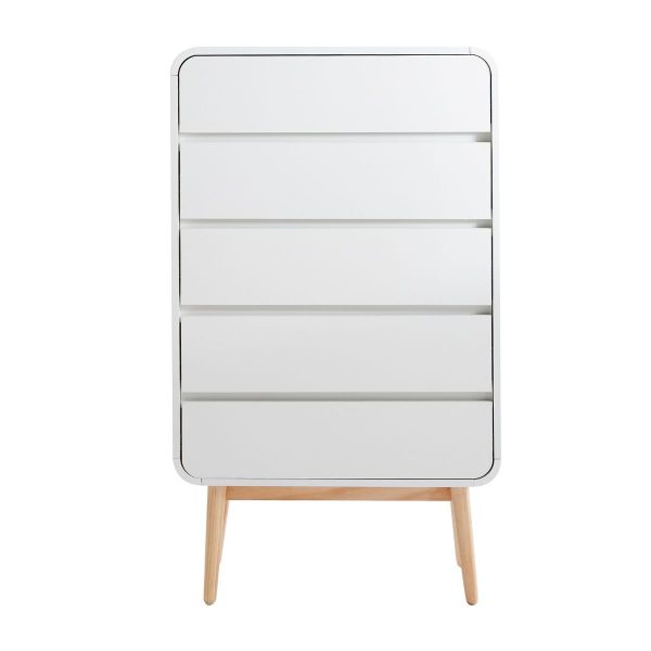 Merlin White Modern Retro Tallboy