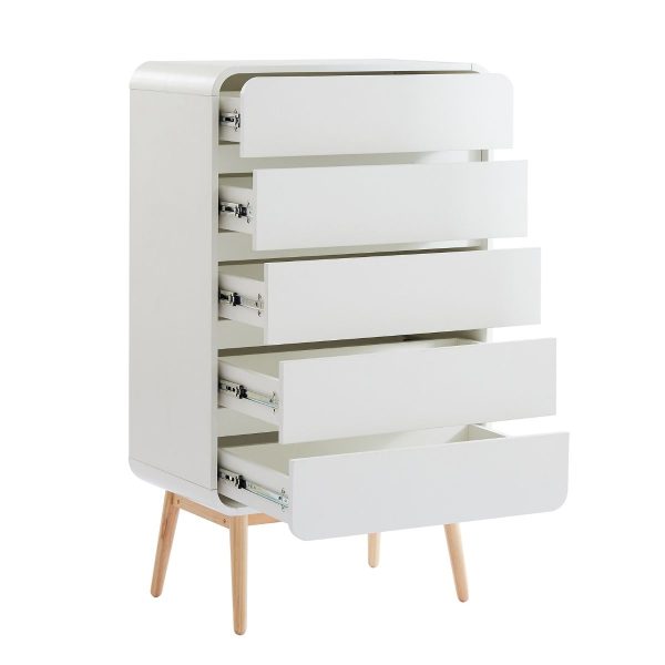 Merlin White Modern Retro Tallboy