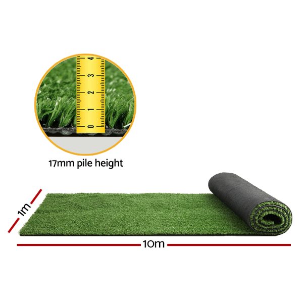 Artificial Grass Synthetic 20 SQM Fake Lawn 1X10M – 17 mm