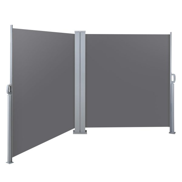 Retractable Side Awning Garden Patio Shade Screen Panel Grey – 1.8×6 m