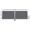 Retractable Side Awning Garden Patio Shade Screen Panel Grey – 1.8×6 m