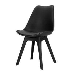 Dining Chairs Set of 4 Leather Plastic DSW Replica Black