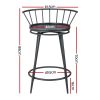 2x Bar Stools Swivel Metal Chairs