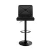 4x Bar Stools Gas Lift Leather Chair Black