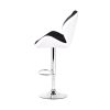 2x Bar Stools Gas Lift Padded Leather Black & White