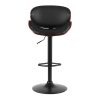 Bar Stools Kitchen Leather Barstools Swivel Gas Lift Chairs Black x2