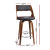 2x Bar Stools Swivel Leather Chair 65cm