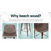 Bar Stools Kitchen Counter Barstools Leather Wooden Chairs x2