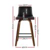 2x Bar Stools Swivel Leather Padded Wooden