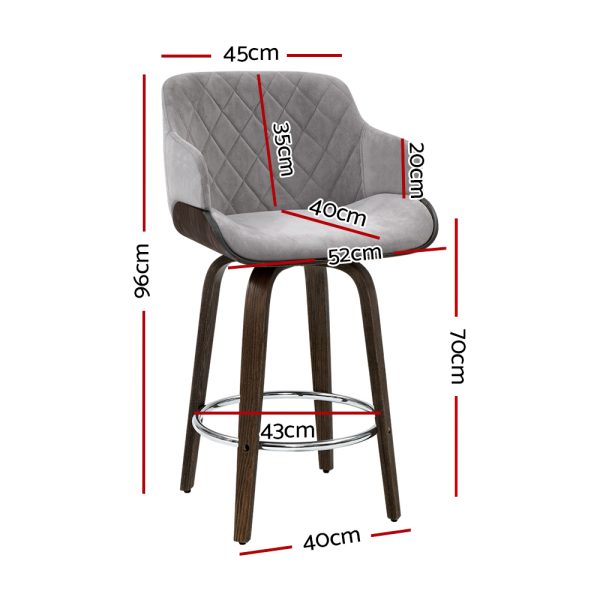 Bar Stools Swivel Velvet Padded Wooden