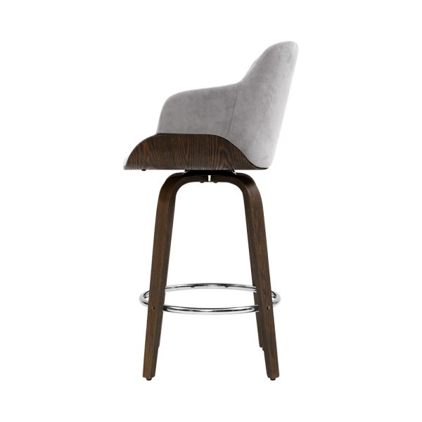 Bar Stools Swivel Velvet Padded Wooden