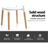 Dining Chairs Set of 4 Plastic Wooden Stackable White