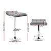 2x Bar Stools Linen Padded Gas Lift