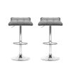 2x Bar Stools Linen Padded Gas Lift