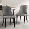 Dining Chairs Set of 2 Linen Fabric Grey