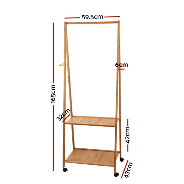 Clothes Rack Coat Stand 165x59cm Hanger Wheels