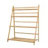 Plant Stand 4 Tier Bamboo Slat Flower Pot Shelf Pine