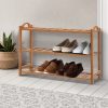 Shoe Rack Bamboo Shoe Storage 3-tier 9 Pairs