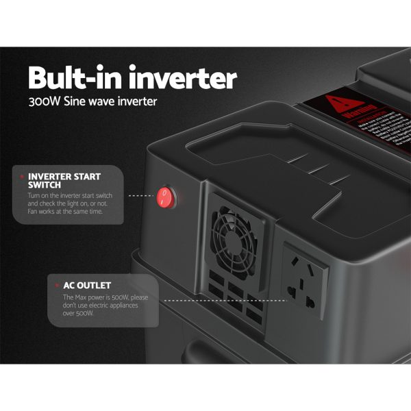 Battery Box 500W Inverter Deep Cycle Battery Portable Caravan Camping USB